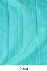 Borderless lavender striped design parambariya pattu saree with contrast pallu and blouse