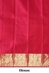 Maroon zari motifs design parambariya pattu saree with contrast border and blouse