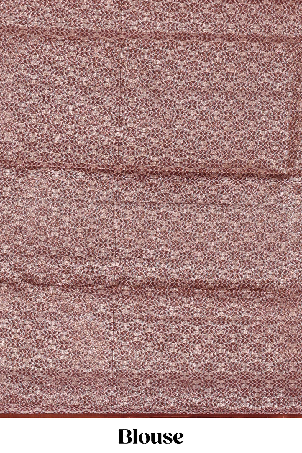 Borderless soft maroon checked & bird design parambariya pattu saree with contrast border and printed blouse