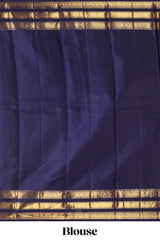 Green zari motifs parambariya pattu saree with contrast zari border and blouse