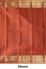Bottle green floral design zari motifs parambariya pattu saree with contrast zari border and contrast blouse