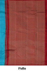 Borderless blue peacock design motifs parambariya pattu saree with contrast pallu and blouse