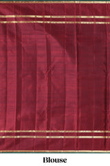 Dark purple zari motifs parambariya pattu saree with contrast zari border and blouse