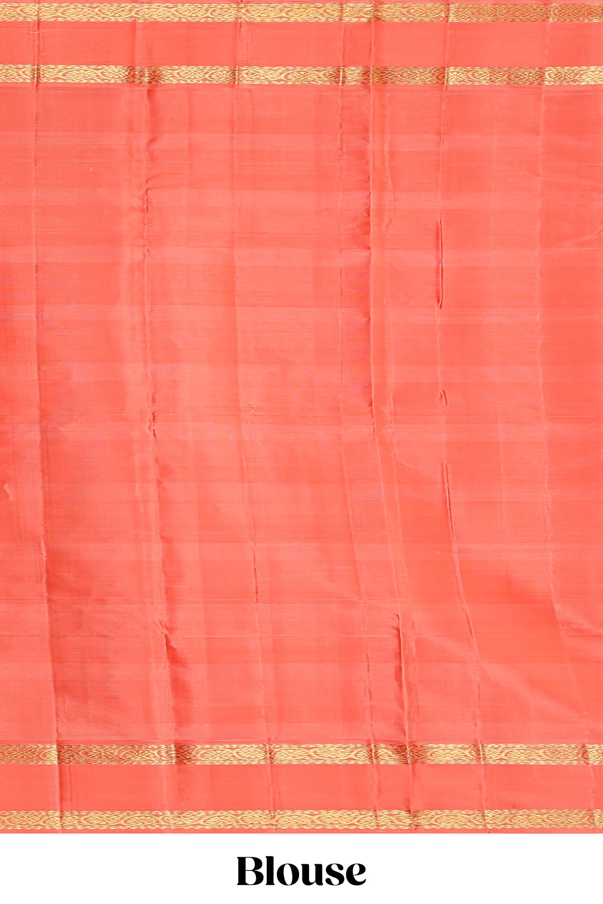 Peach pink with tonal shades checked parambariya pattu saree with contrast border and zari pallu comes with plain blouse