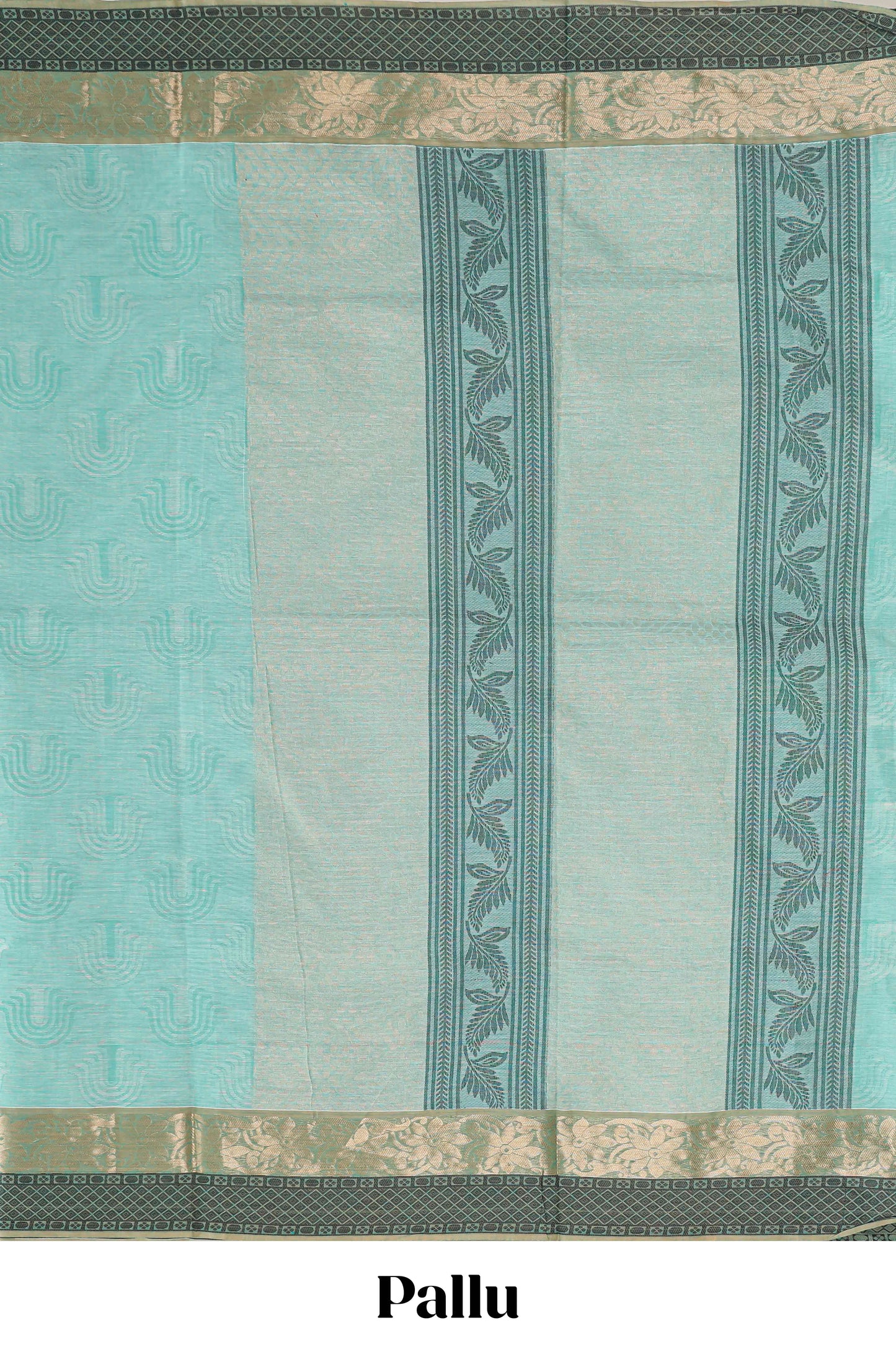 Blue unique design kovai cotton saree with contrast border and matching pallu