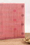 Onion pink floral motifs kovai cotton saree with self border and matching pallu