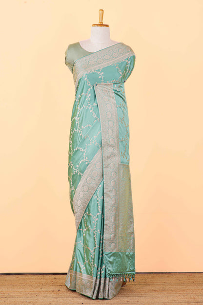 Pastel green Banarasi art silk saree