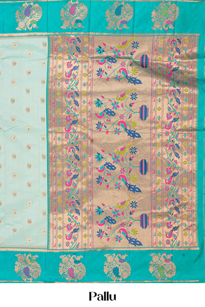 Pastel green art silk elegant saree