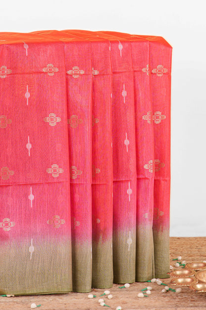 Peach Semi Tussar Saree
