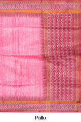 Peach art silk withGeometric pallu pattern