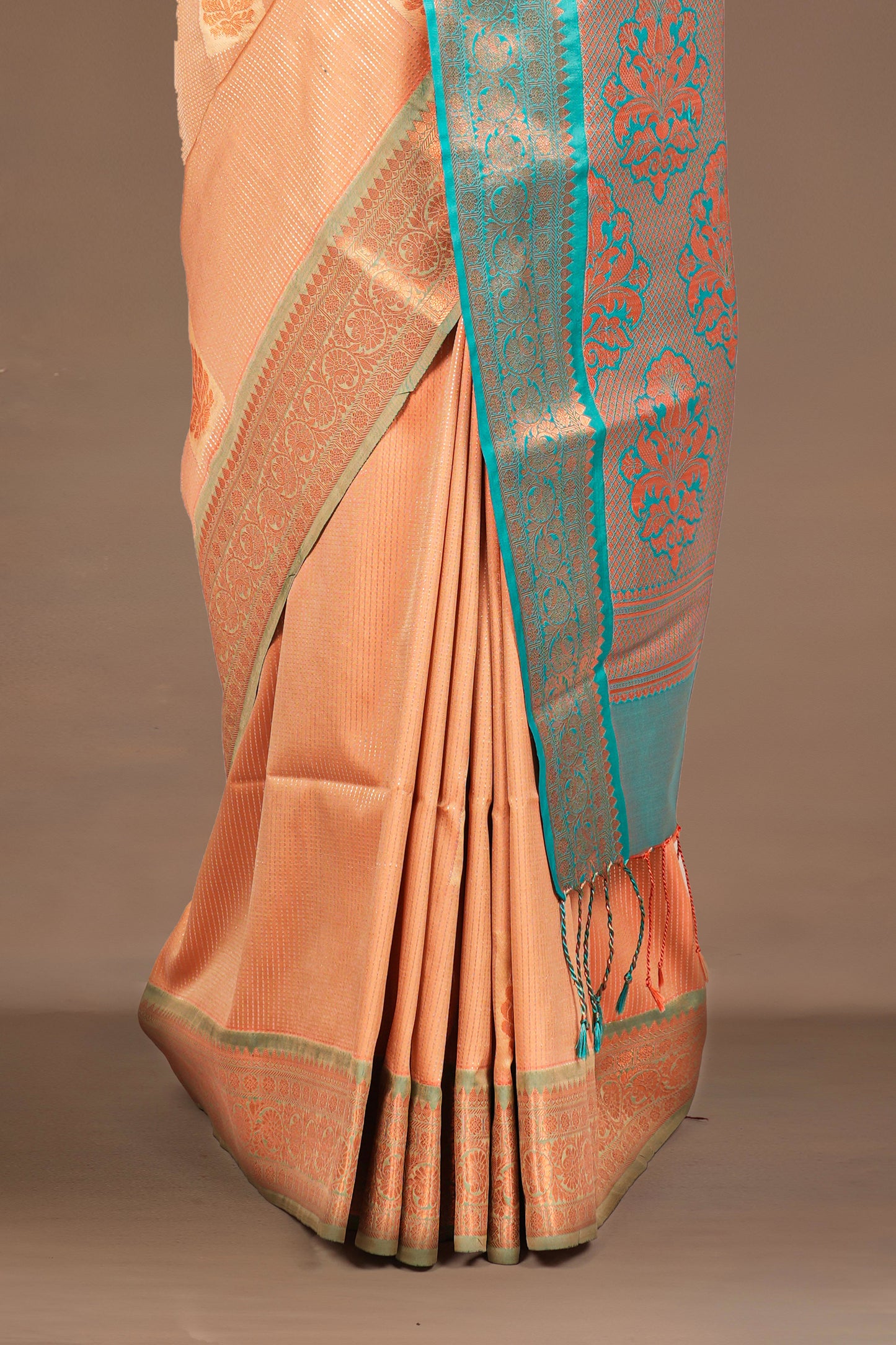 Peach art soft silk occasion wear saree