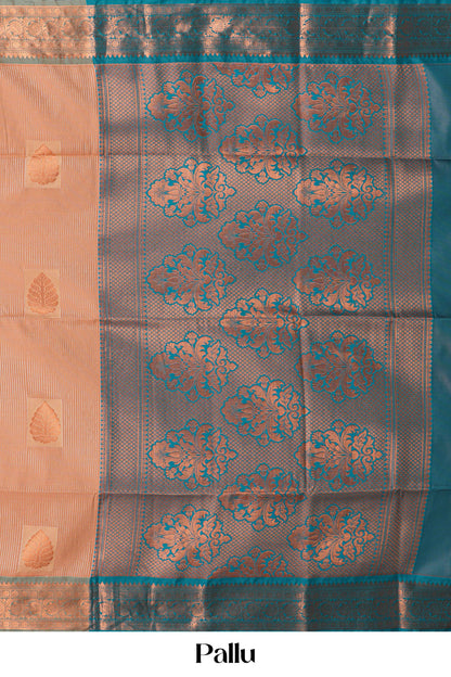 Peach art soft silk traditional saree