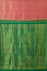 Peach bridal silk saree