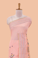 Peach casual chanderi cotton saree