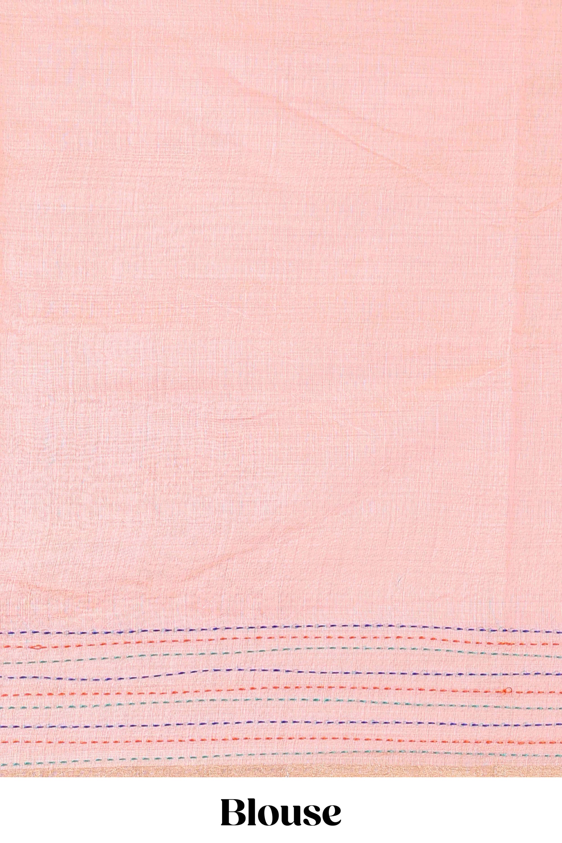 Peach casual chanderi cotton sarees