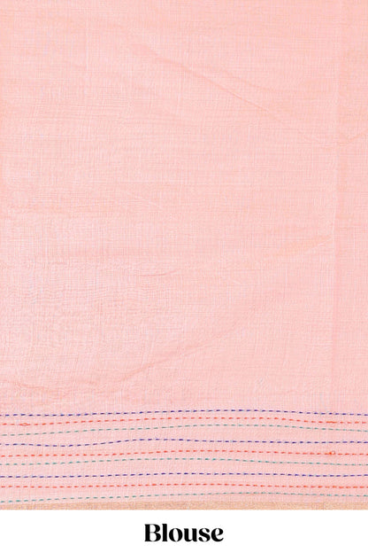 Peach casual chanderi cotton sarees
