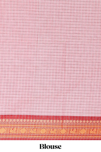  Peach casual chettinad cotton saree