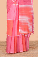Peach elegant linen drape