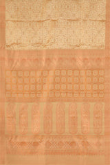 Peach jacquard woven silk saree