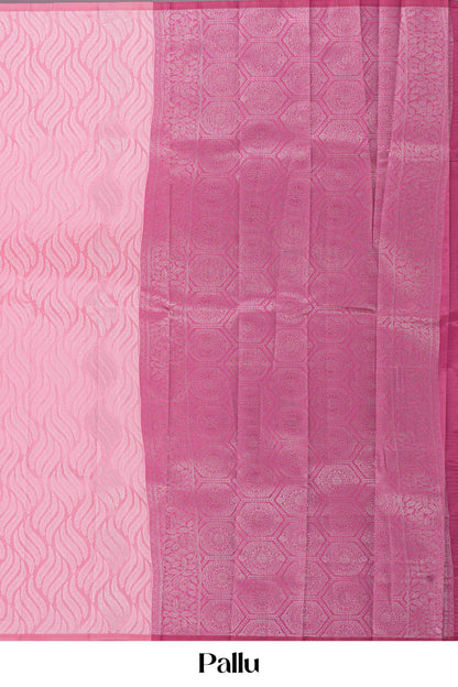 Peach lichi silk jacquard weave saree