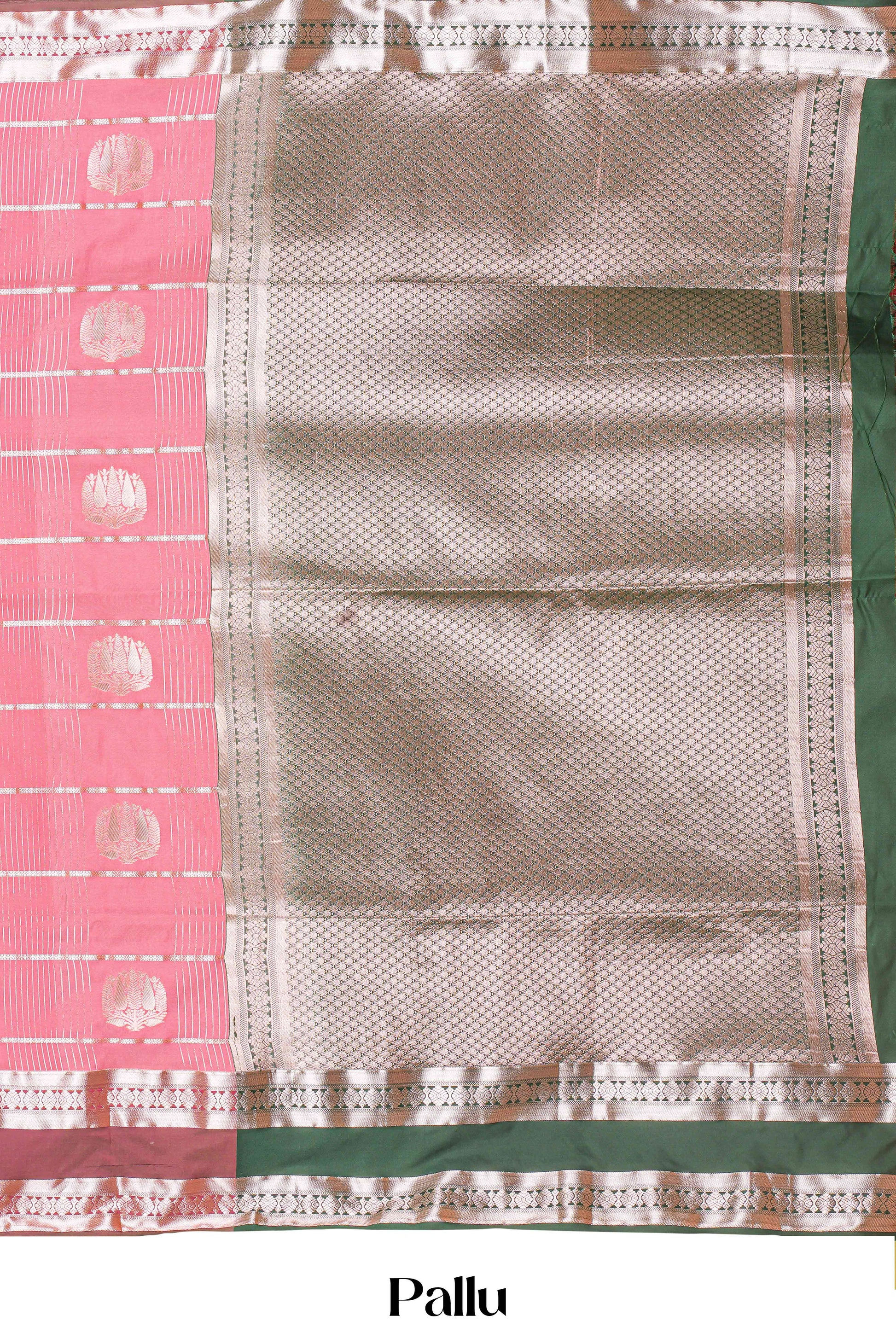 Peach luxury silk woven saree