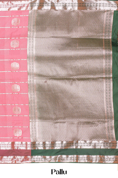 Peach luxury silk woven saree