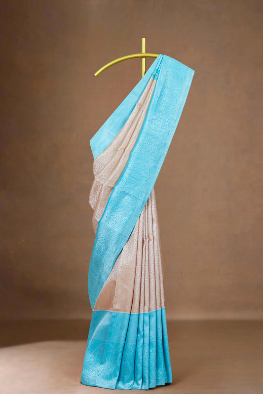 Peach pattu silk saree
