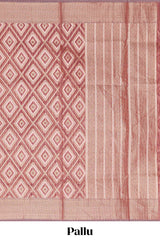 Peach striped pallu saree