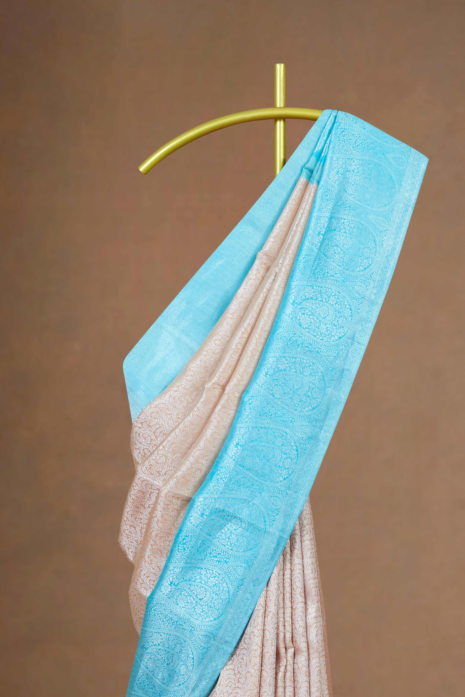 Peach traditional silk saree