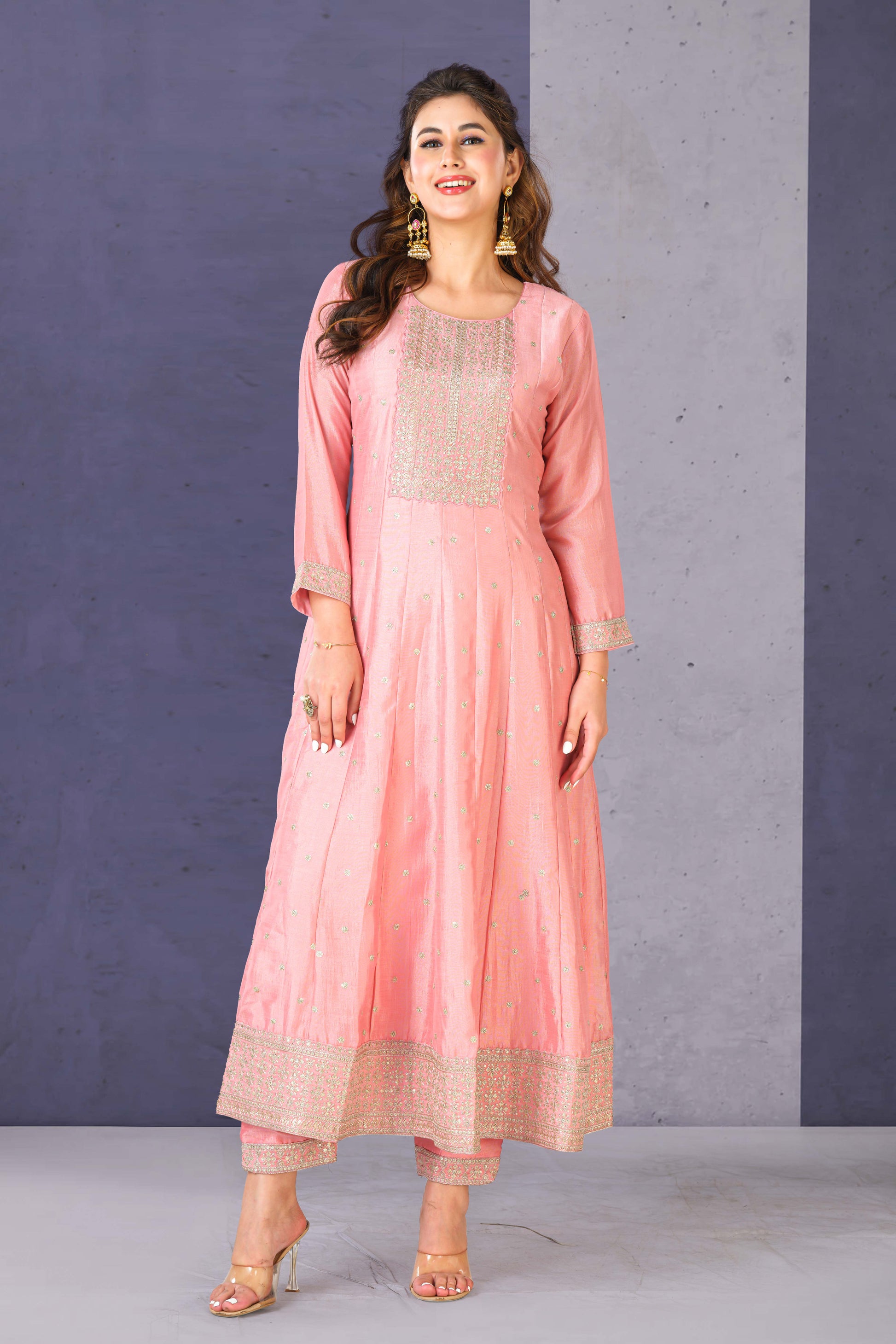 Peach traditional suit set