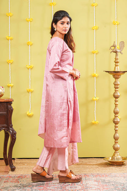 Peach traditional suit with dupatta