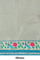 Peacock blue art silk elegant drape saree