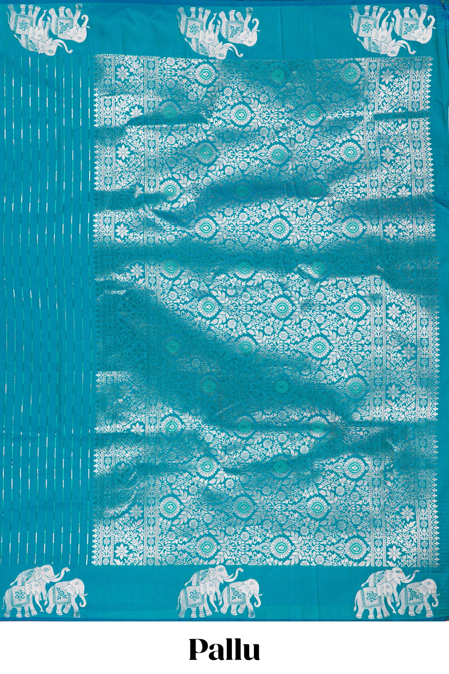 Peacock green semi soft silk festive saree