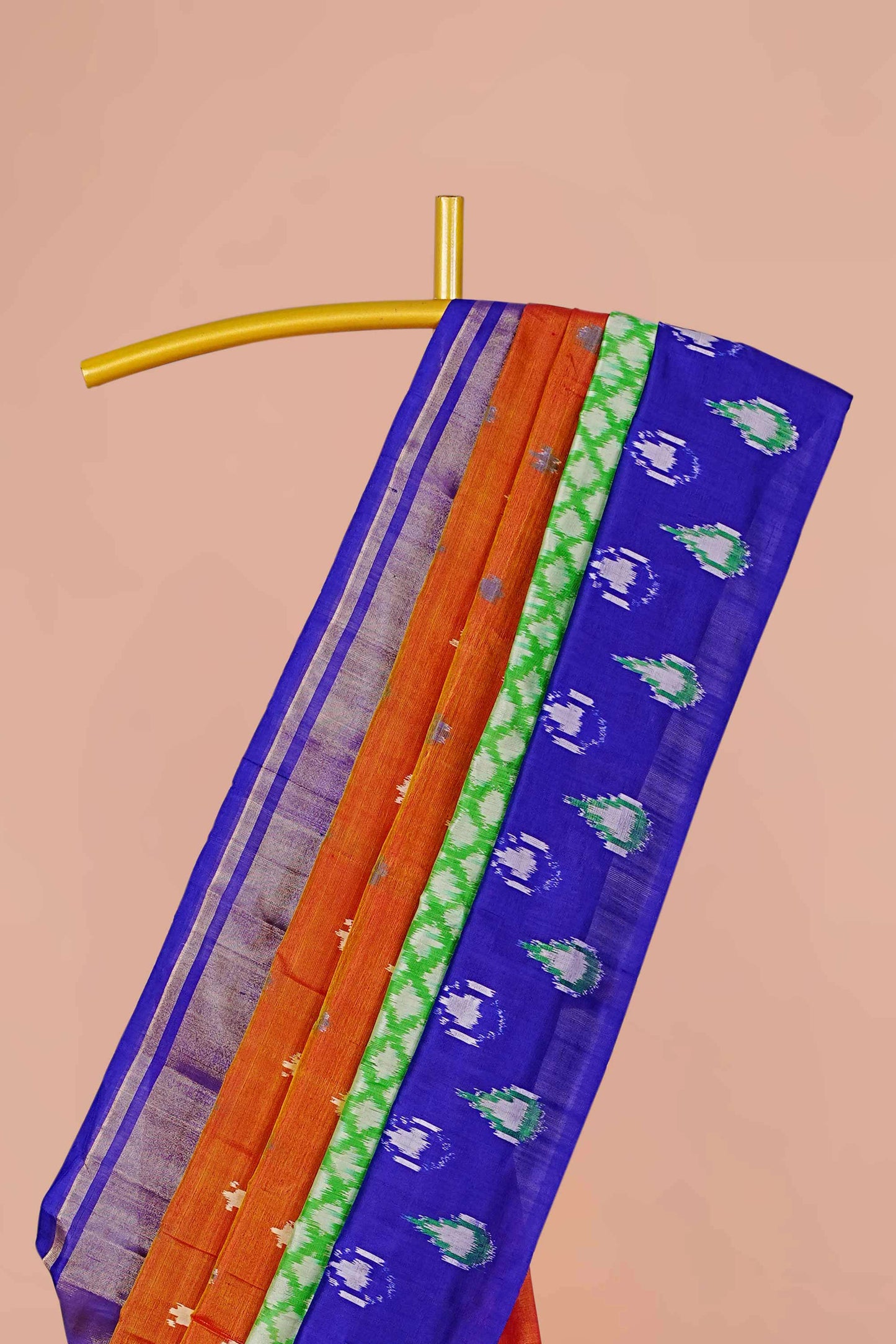 Peacock motif ikkat saree 