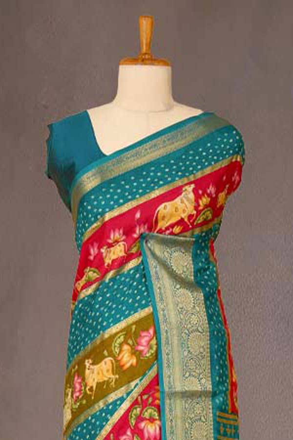 Pichwai print silk