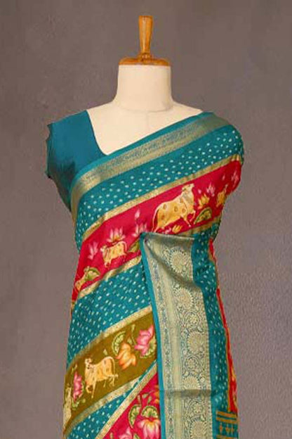 Pichwai print silk