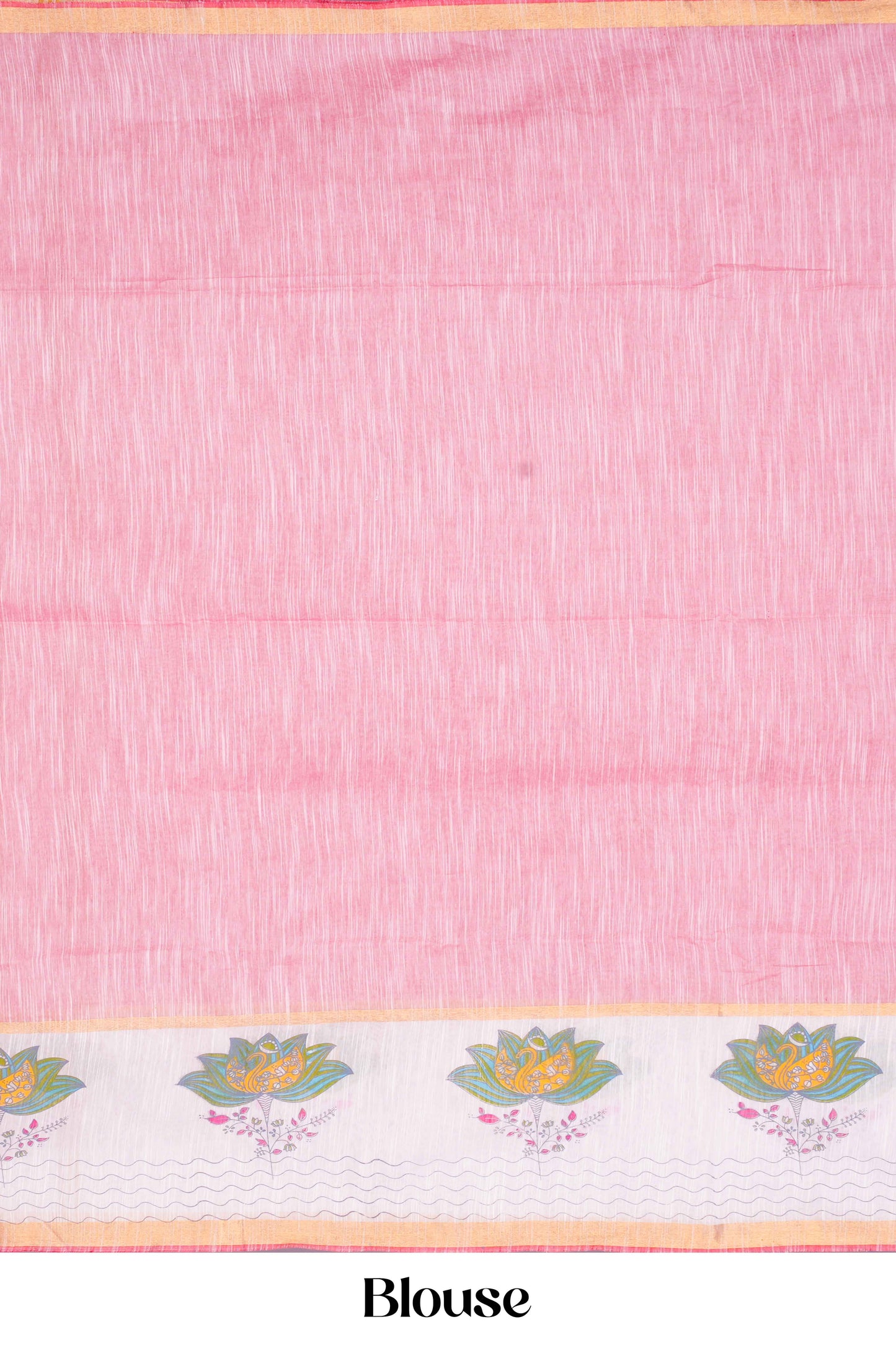 Pink Border Detail Cotton Saree
