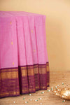 Pink Chettinad cotton rich pallu saree
