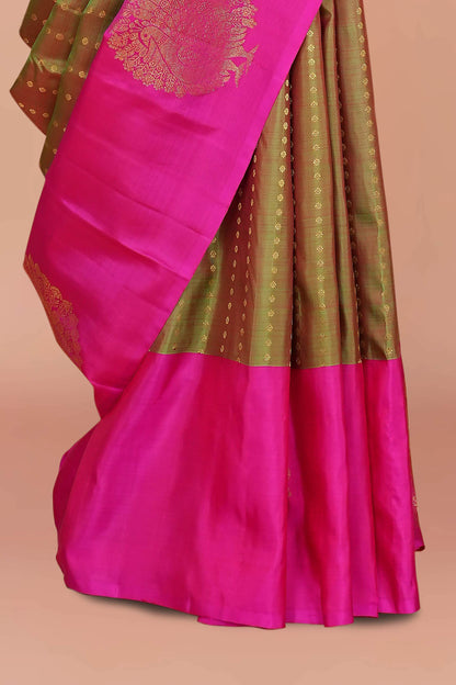 Pink Kanchipuram silk sare