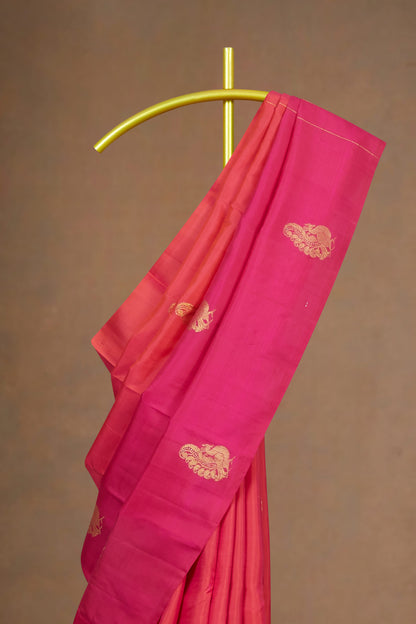 Pink Kanchipuram silks sare