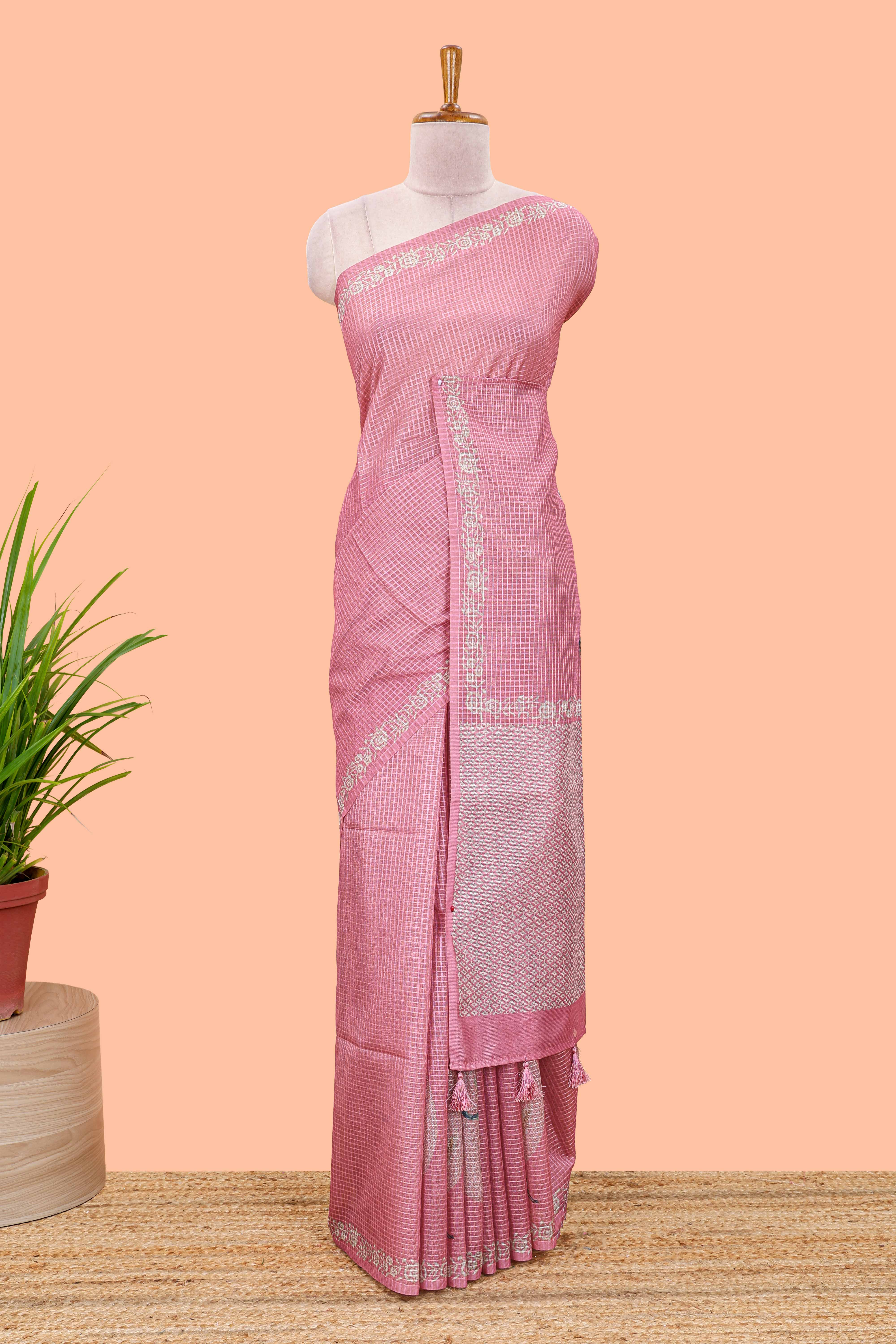  Pink Kota cotton sarees