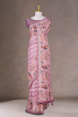 Pink Tussar Saree