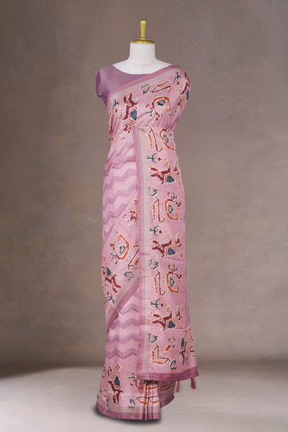 Pink Tussar Saree