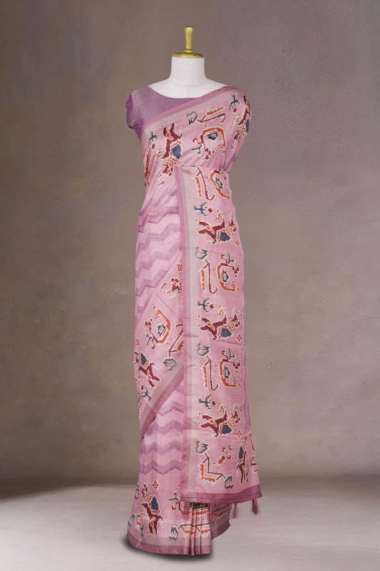 Pink Tussar Saree