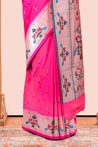 Pink art celebration saree