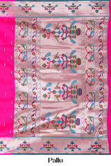 Pink art soft silk ethnic wear saree