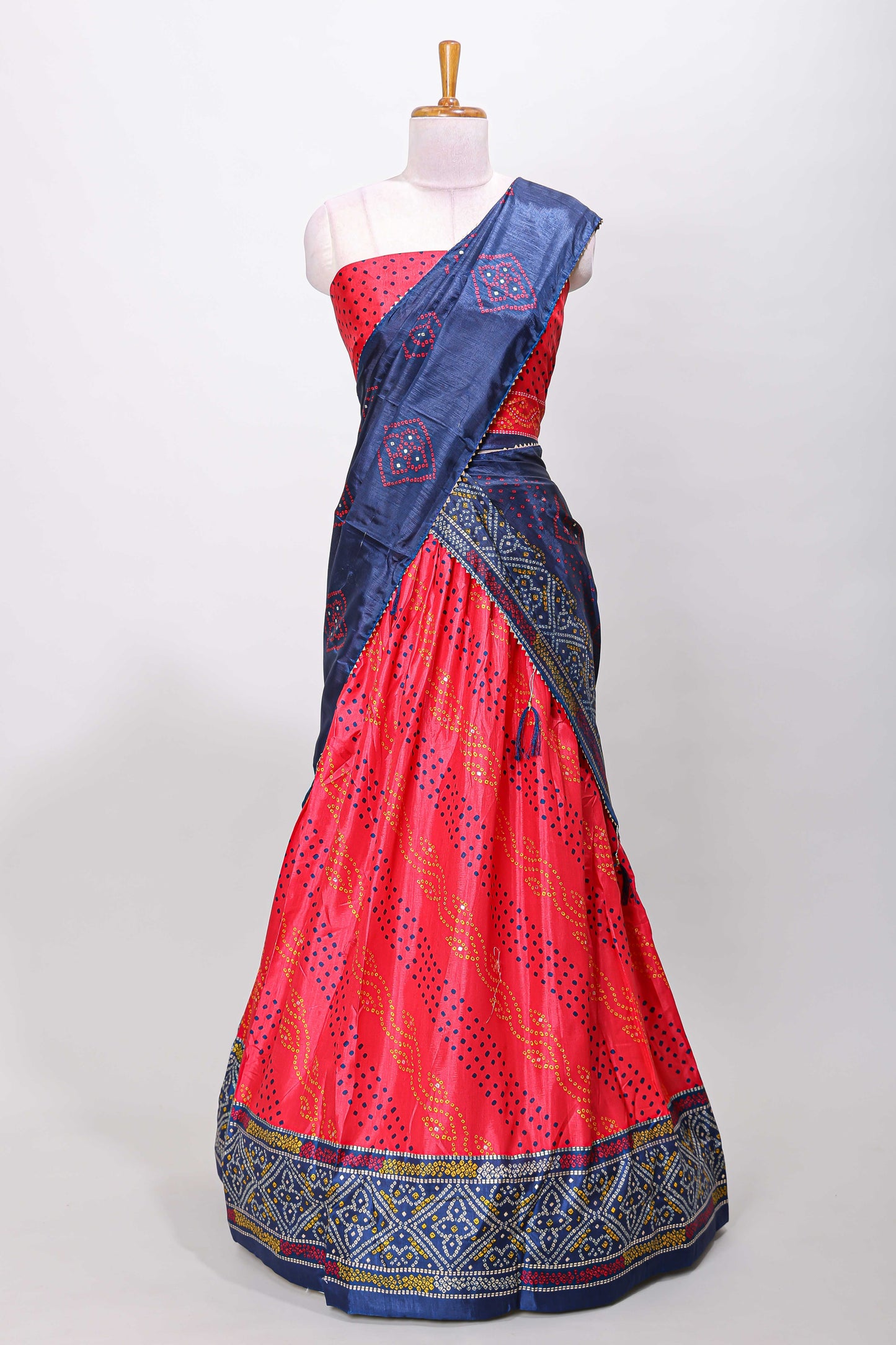 Pink bandhani festive attire