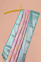 Pink blue silk saree
