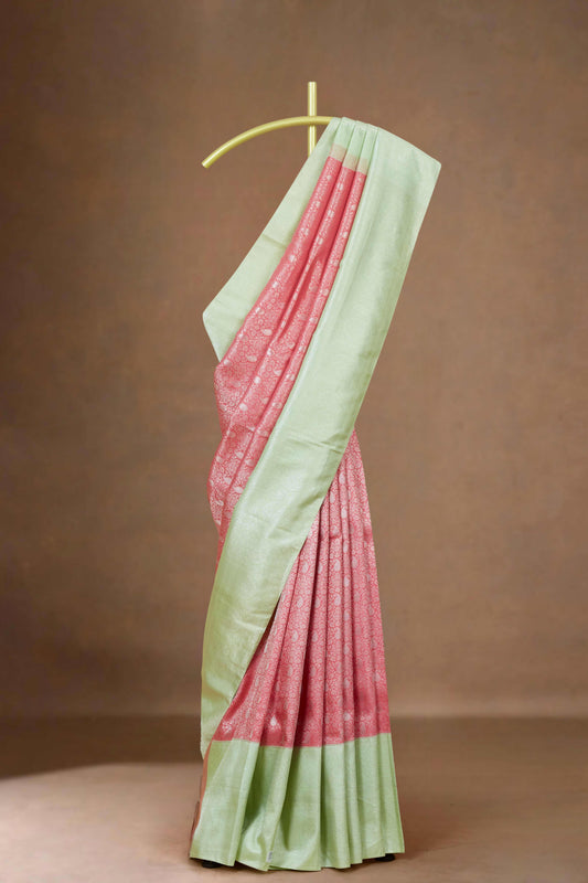Pink bridal pattu silk saree