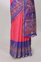 Pink butta linen cotton drape